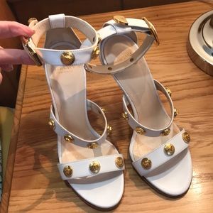 White leather Versace shoes